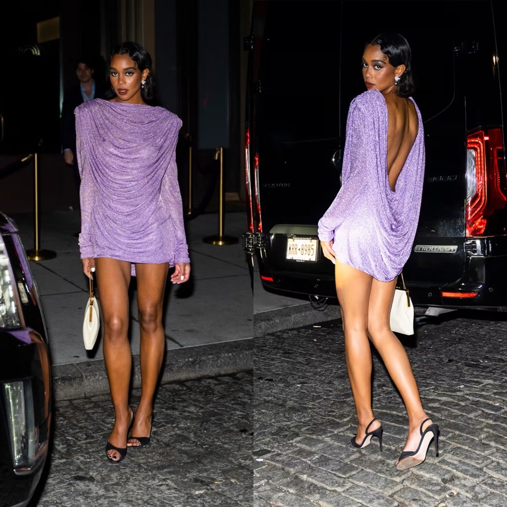 NWT KHAITE Taiden Draped Mini Dress Size L $1980